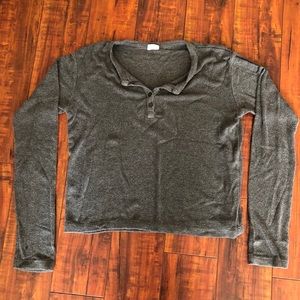 Dark grey stretchy crop top